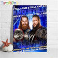 Kevin Owens And Still WWE Undisputed Tag Team Champions Wall Art Poster Canvas