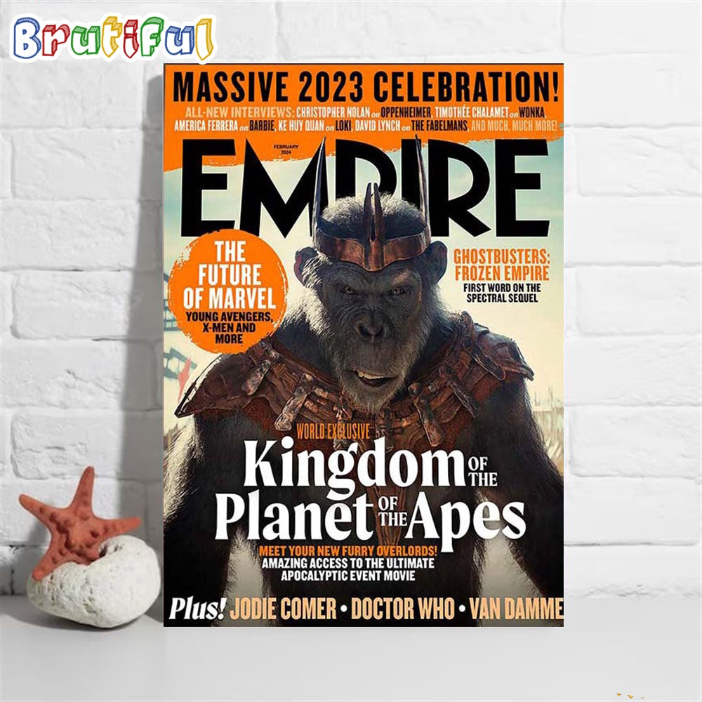 Kingdom Of The Planet Of The Apes on Empire Cover Art Poster Canvas