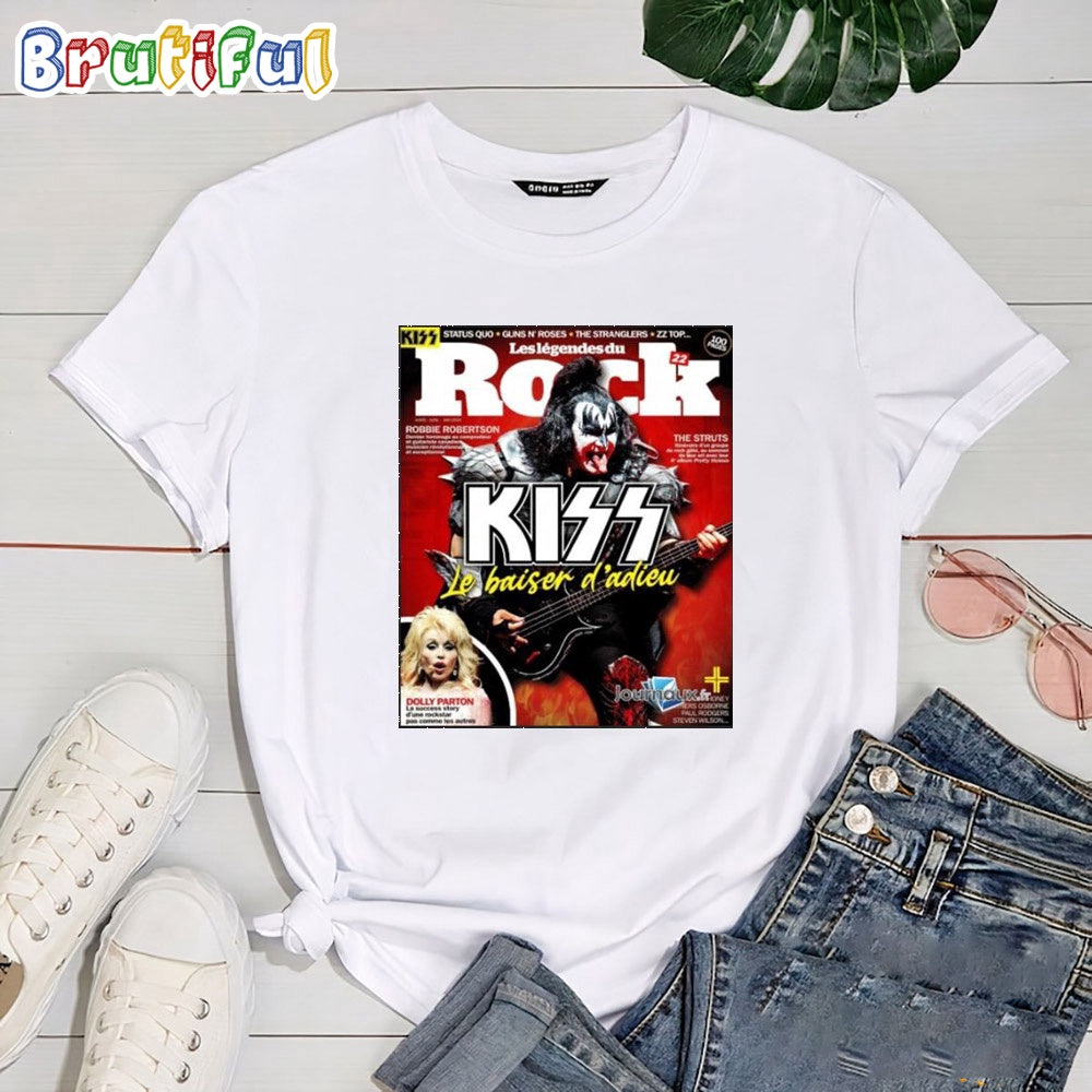Kiss Magazine Cover Gene Simmons Rocks The Cover Of The Latest Issue Of France Les Legendes Du Rock T Shirt