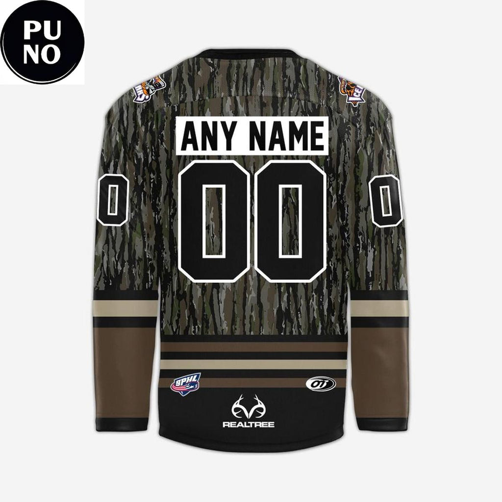 Knoxville Ice Bears x Realtree Night 2026 Camo Personalized Hockey Jersey