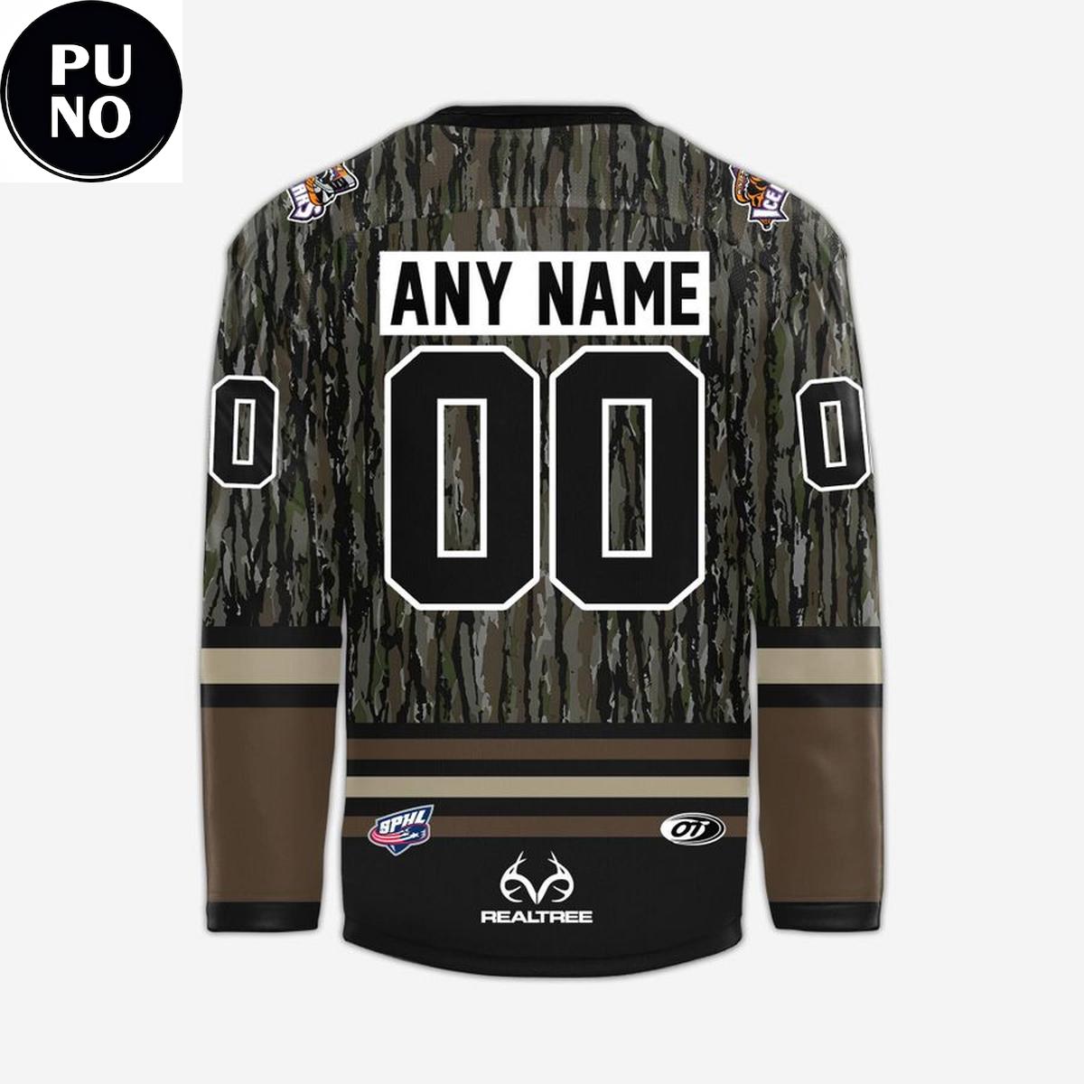 Knoxville Ice Bears x Realtree Night 2026 Camo Personalized Hockey Jersey