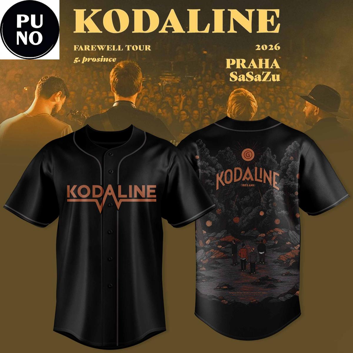 Kodaline Farewell Tour 2026 Vintage Washed Baseball Jersey
