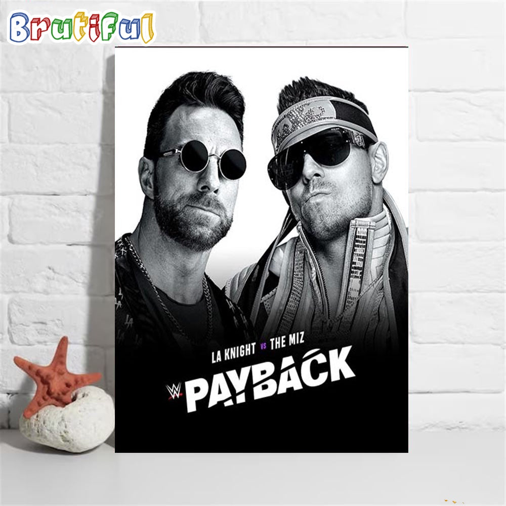 LA Knight Vs The Miz at WWE Payback Wall Art Poster Canvas