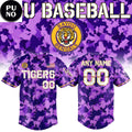 LSU Tigers 2026 Purple Camo Personalized Baseball Jersey