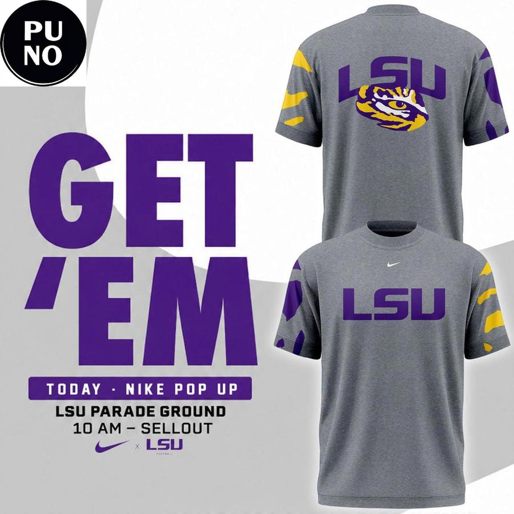 LSU Tigers Football x Nike 2026 Get ‘Em Hoodie T-Shirt