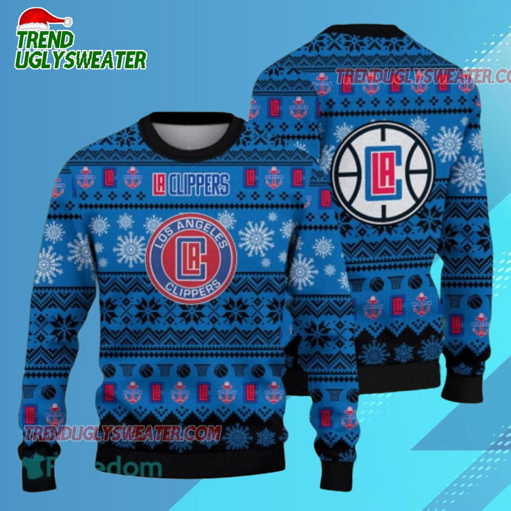 La Clippers Festive Courtside Ugly Christmas Sweater