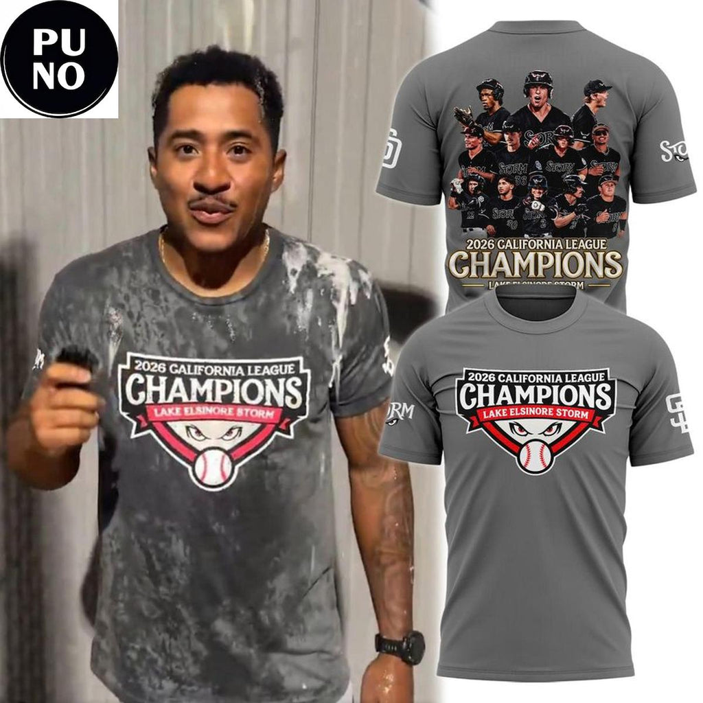 Lake Elsinore Storm 2026 California League Champions Locker Room Hoodie T-Shirt