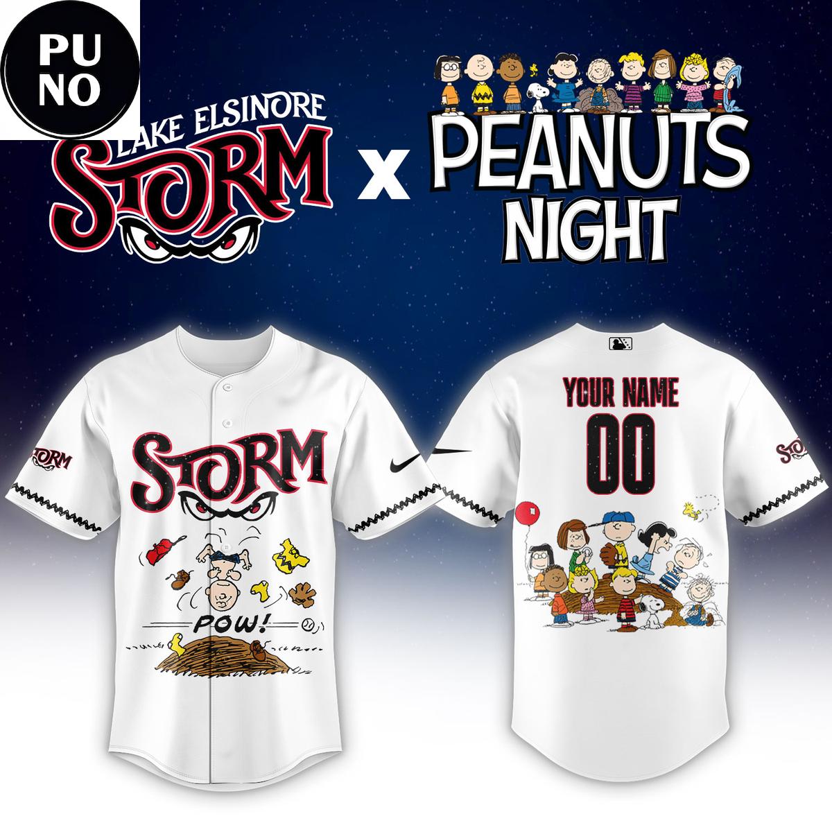 Lake Elsinore Storm x Peanuts Night Game 2026 Personalized Baseball Jersey