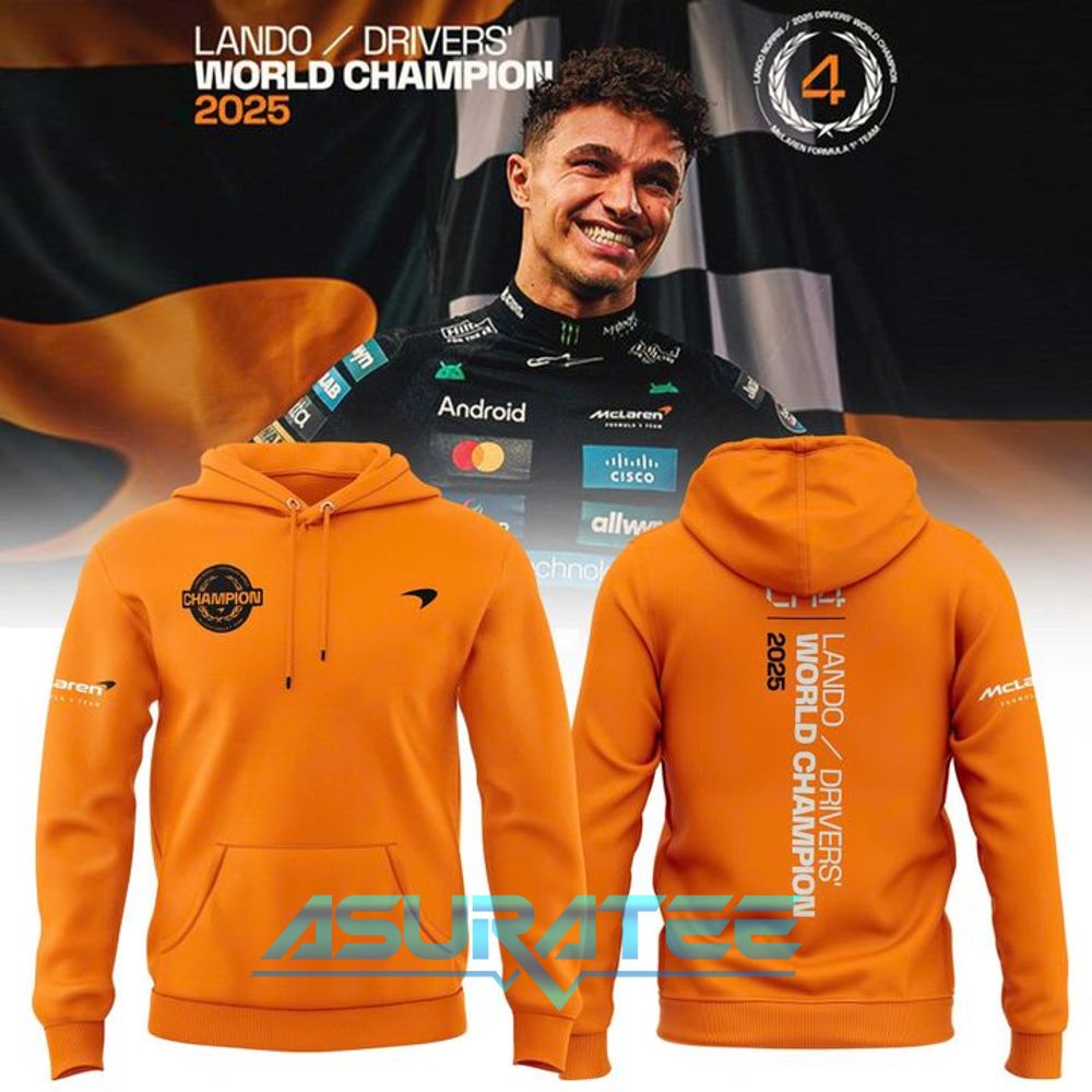 Lando Norris 2025 Drivers’ World Champion Unisex Hoodie, Cap