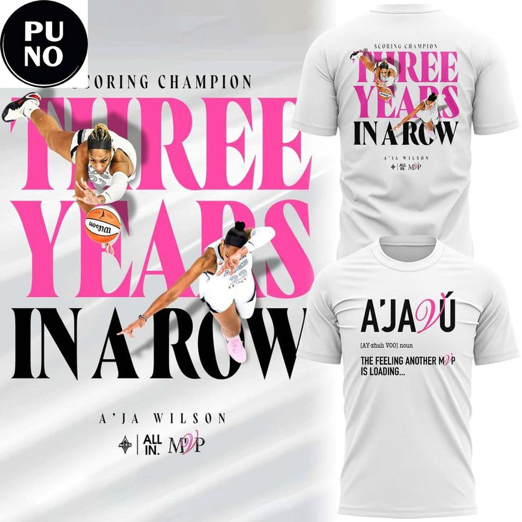 Las Vegas Aces 2026 Three Years In A Row T-Shirt