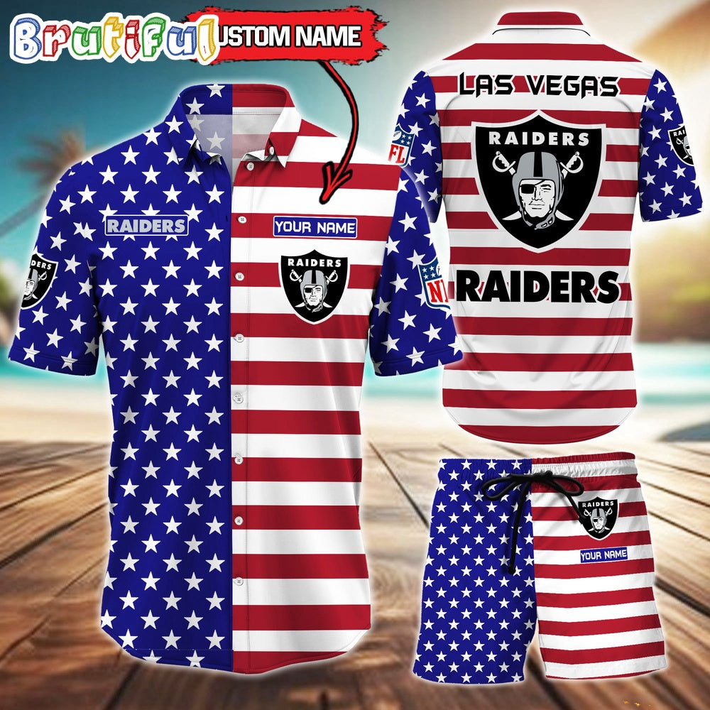 Las Vegas Raiders American Flag Hawaii Shirt