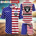 Las Vegas Raiders American Flag Hawaii Shirt