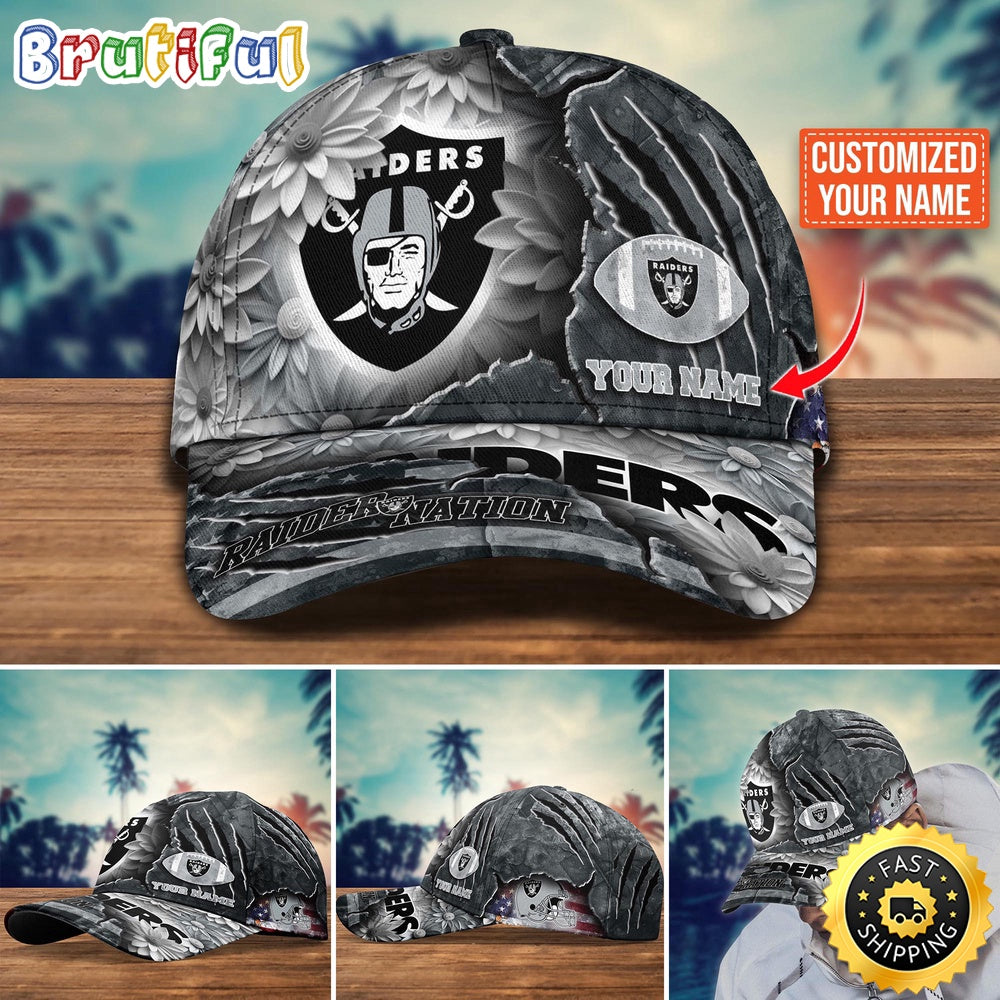 Las Vegas Raiders Baseball Cap Flower New Trending Custom Cap For Fan