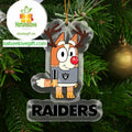 Las Vegas Raiders Bluey Chilli Christmas Deer NFL Acrylic Christmas Tree Decoration Ornament 19003