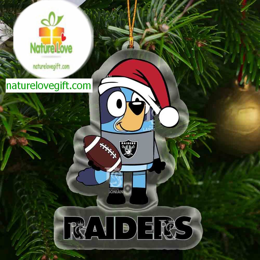 Las Vegas Raiders Bluey Christmas NFL Acrylic Christmas Tree Decor Ornament 19006