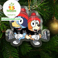 Las Vegas Raiders Bluey &amp Bingo Christmas NFL Acrylic Christmas Tree Decoration Ornament