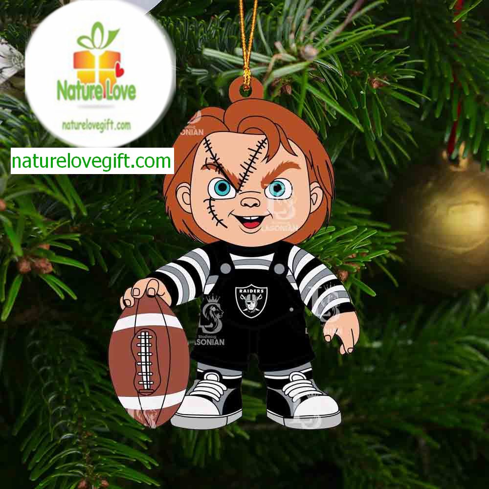Las Vegas Raiders Chucky Horror NFL Acrylic Christmas Tree Decoration Ornament