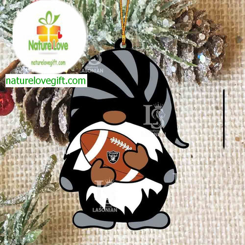 Las Vegas Raiders Gnomes NFL Acrylic Christmas Tree Decoration Ornament