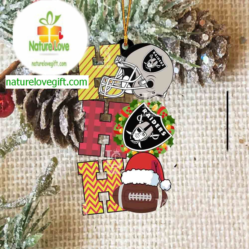 Las Vegas Raiders Ho Ho Ho NFL Acrylic Christmas Tree Decoration Ornament
