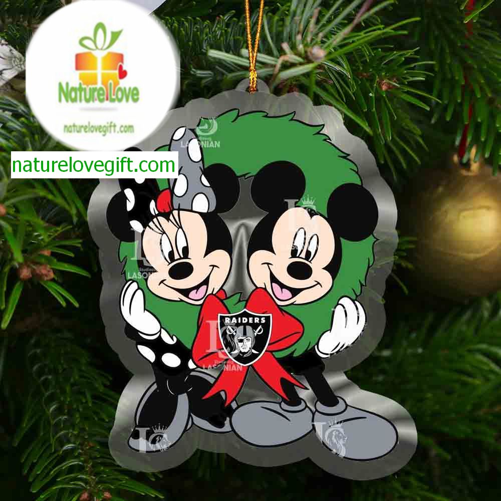 Las Vegas Raiders Mickey Mouse NFL Acrylic Christmas Tree Decoration Ornament