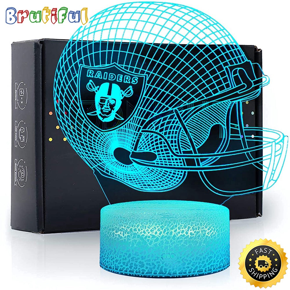 Las Vegas Raiders Night Light 3D Sports Illusion LED Lamp