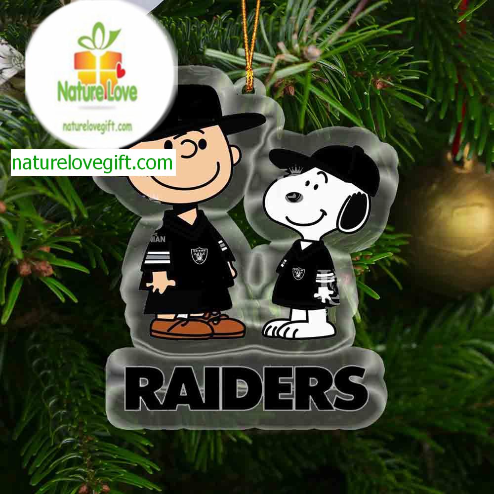 Las Vegas Raiders Peanuts Snoopy Football NFL Acrylic Christmas Tree Decoration Ornament