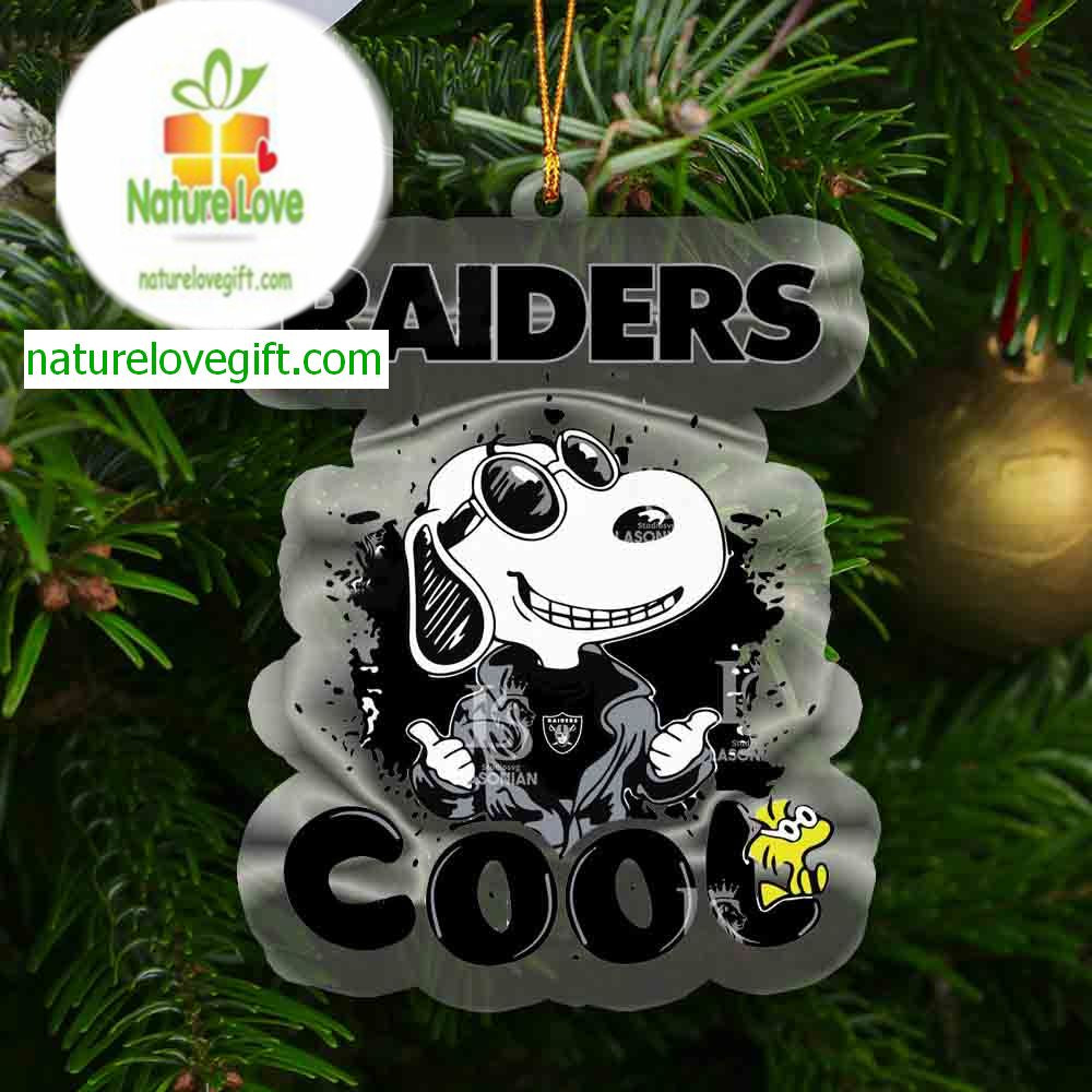Las Vegas Raiders Snoopy Sport Cool NFL Acrylic Christmas Tree Decoration Ornament