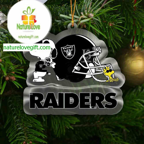 Las Vegas Raiders Snoopy Sport Helmet NFL Acrylic Christmas Tree Decoration Ornament 19198