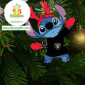 Las Vegas Raiders Stitch Santa Christmas NFL Acrylic Christmas Tree Decoration Ornament