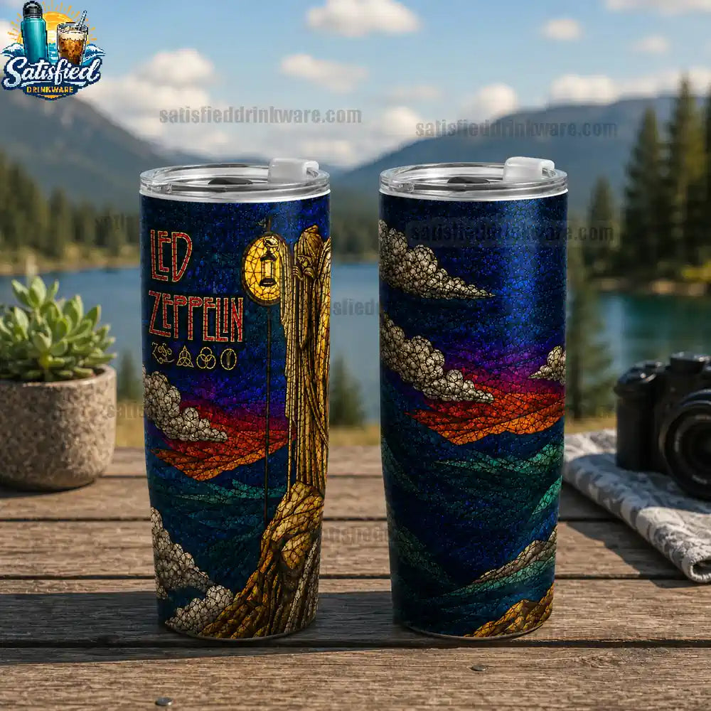 Led Zeppelin Rock Band Stainless With Handle Tumbler