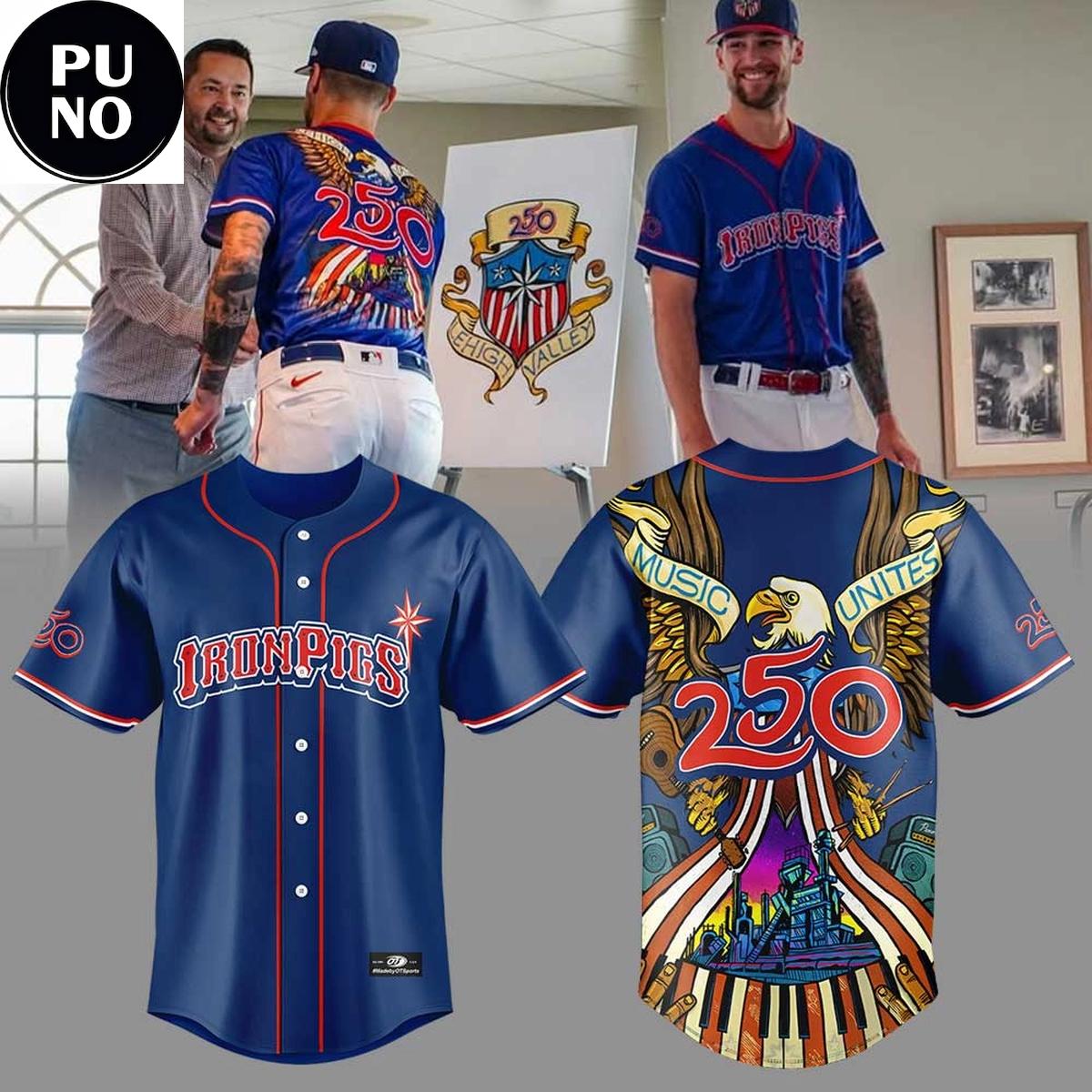 Lehigh Valley IronPigs Celebrate 250th of America Blue Baseball Jersey