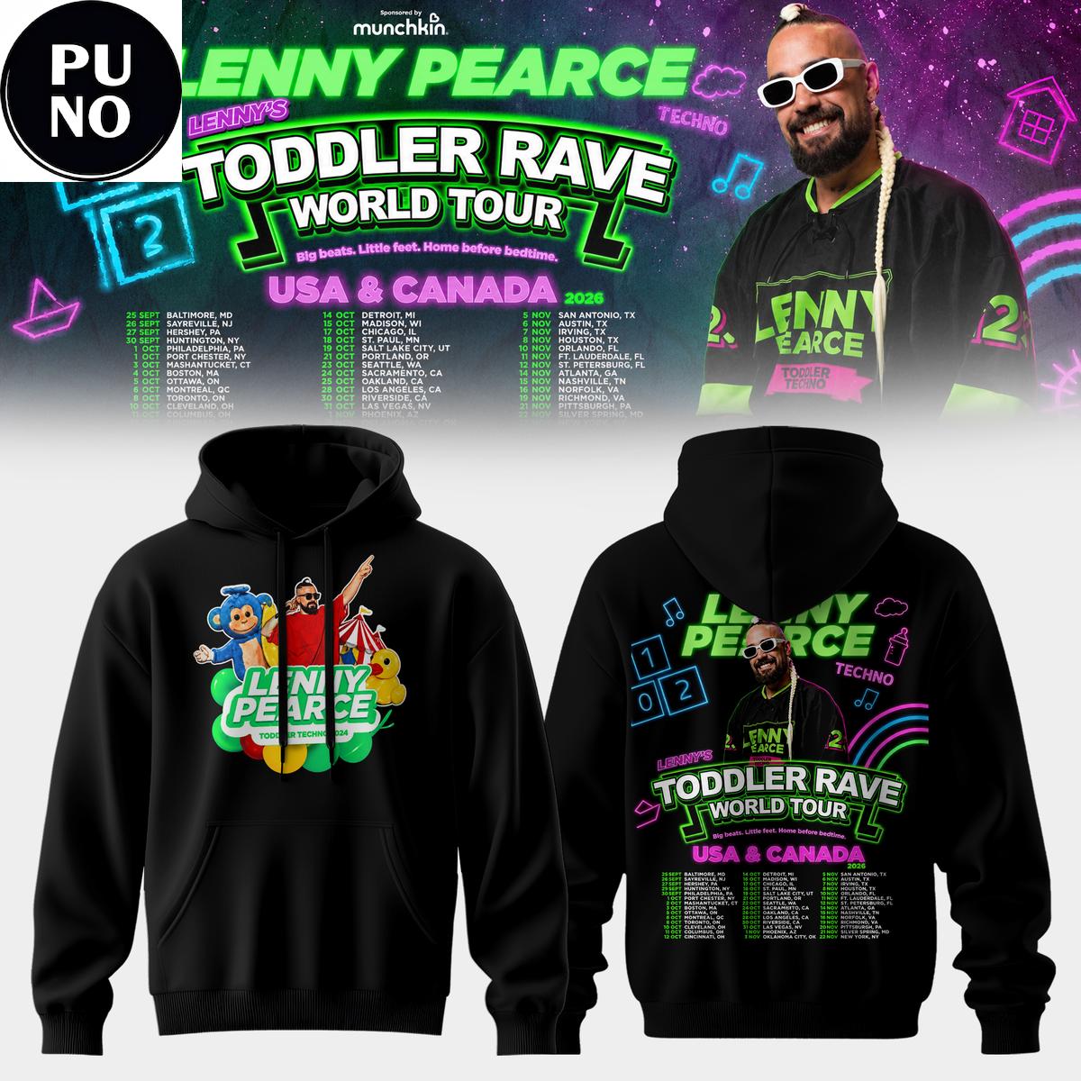 Lenny Pearce Toddler Rave World Tour 2026 USA & Canada Hoodie T-Shirt