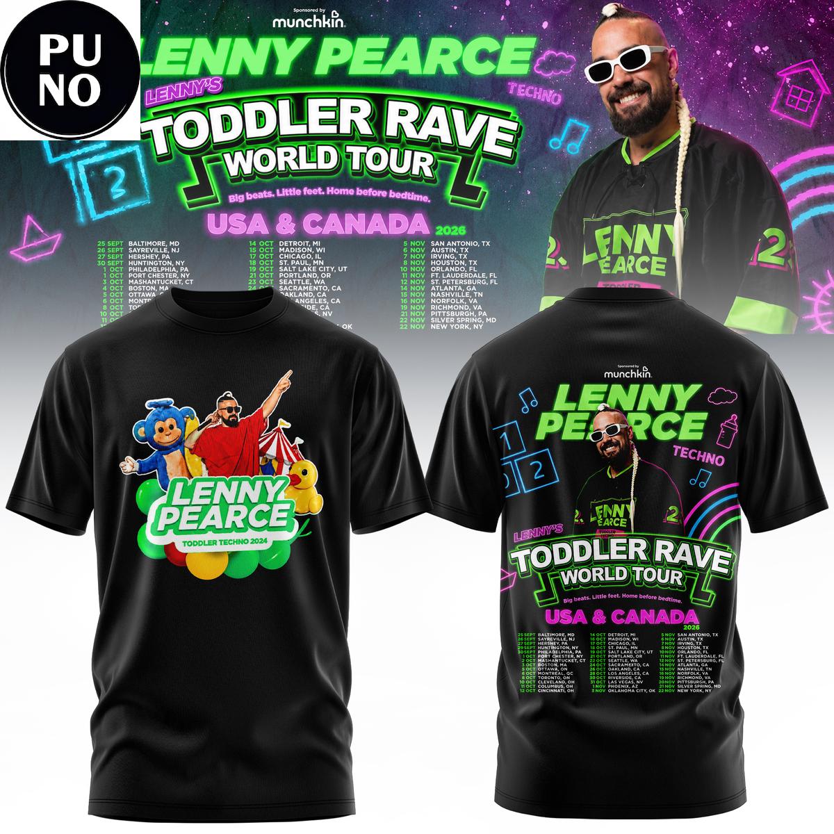 Lenny Pearce Toddler Rave World Tour 2026 USA & Canada Hoodie T-Shirt