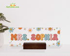 Little Flower Custom Teacher Name Sign Personalized Acrylic Plaque Teacher Gifts