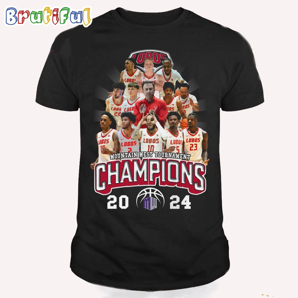Lobos Rush Mountain West Tournament Champions 2024 T Shirt