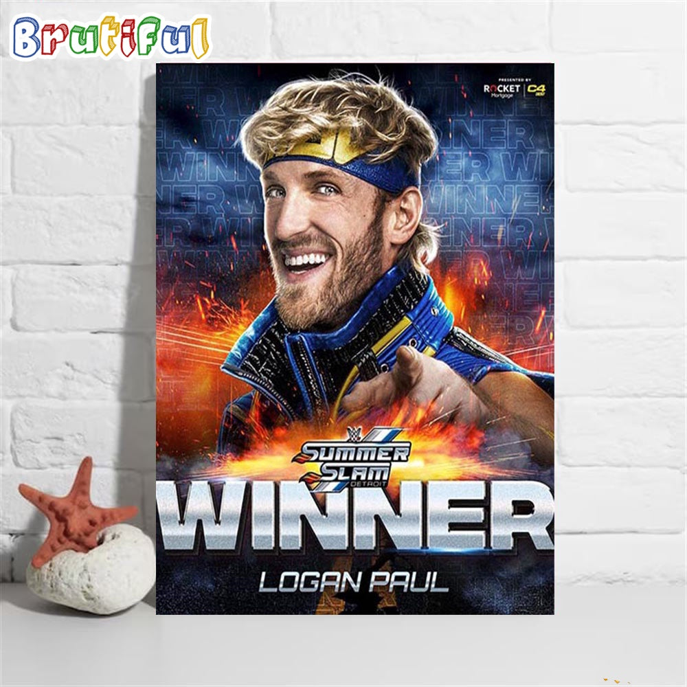 Logan Paul Is The Winner At WWE SummerSlam Wall Art Poster Canvas
