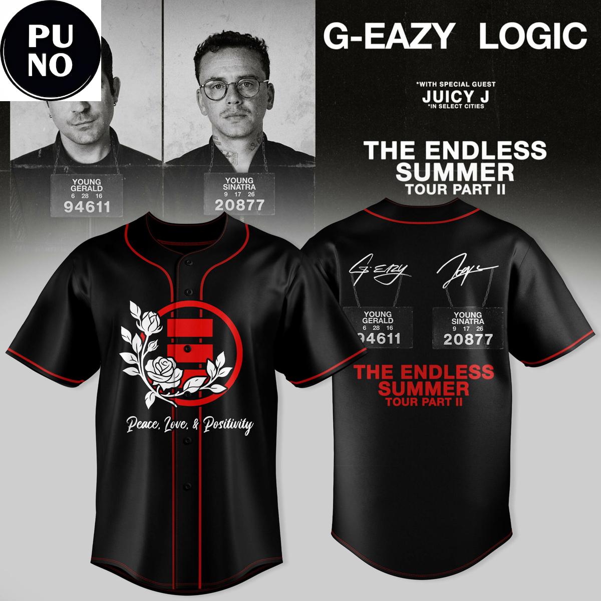 Logic & G-Eazy The Endless Summer Tour Part II 2026 Baseball Jersey