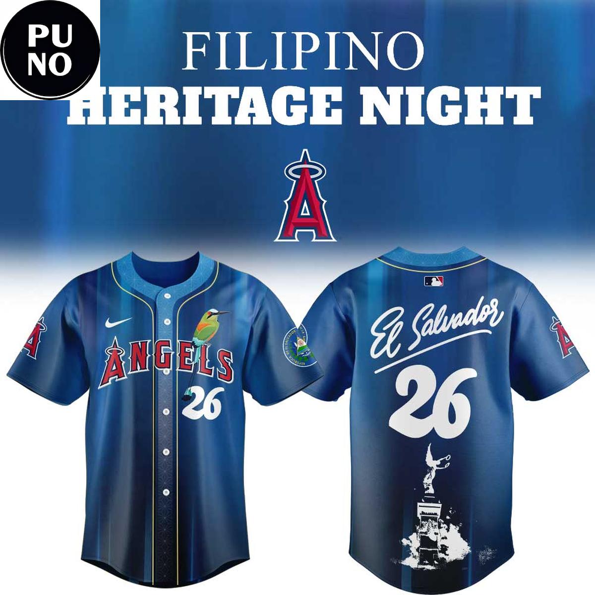 Los Angeles Angels Filipino Heritage Night 2026 Personalized Baseball Jersey
