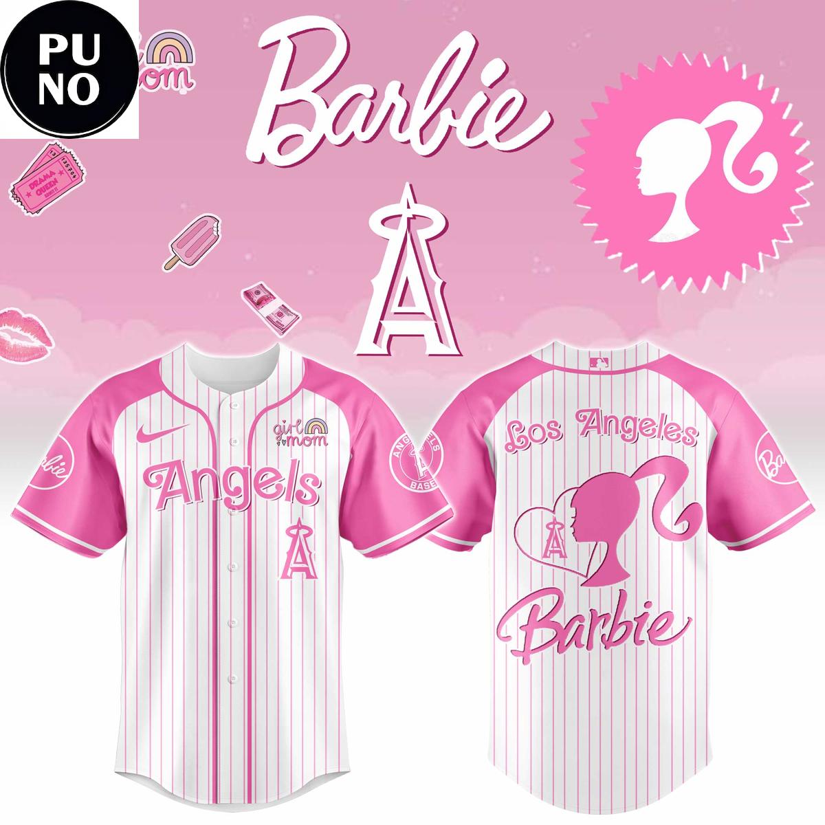Los Angeles Angels Lovely Barbie 2026 Baseball Jersey
