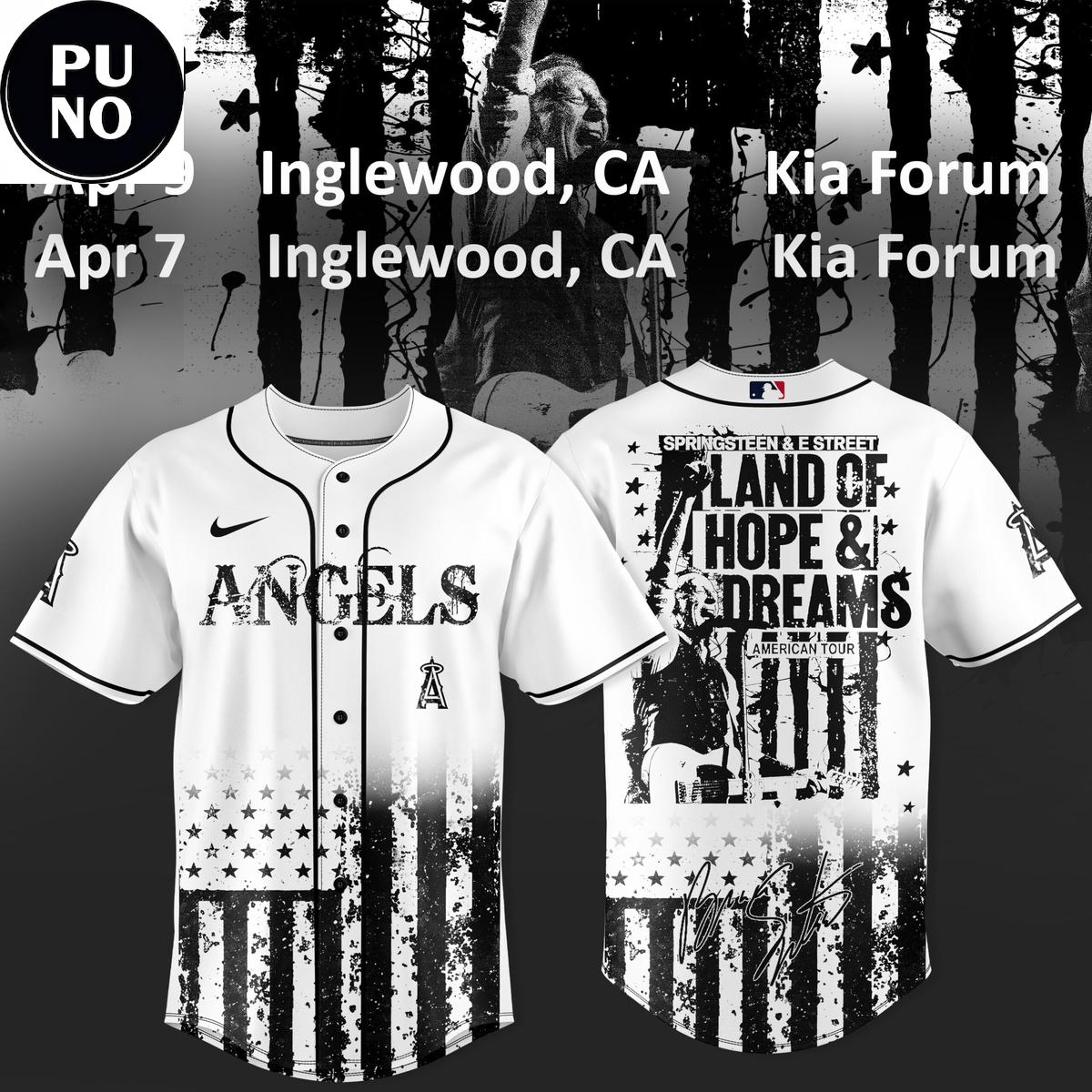 Los Angeles Angels x Bruce Springsteen Land of Hope & Dreams Tour 2026 Baseball Jersey