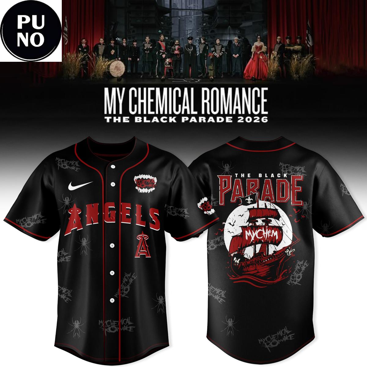 Los Angeles Angels x My Chemical Romance The Black Parade 2026 Baseball Jersey