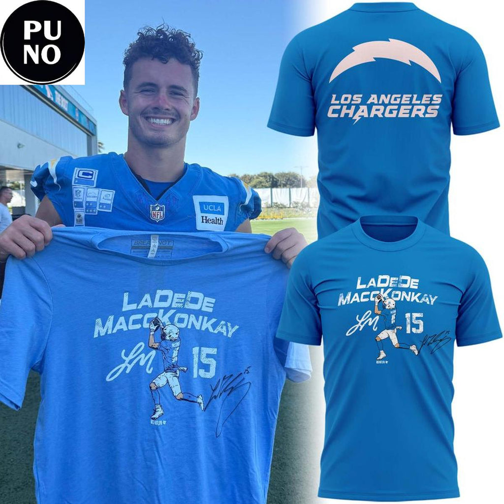 Los Angeles Chargers 2026 Ladd McConkey #15 Signature T-Shirt