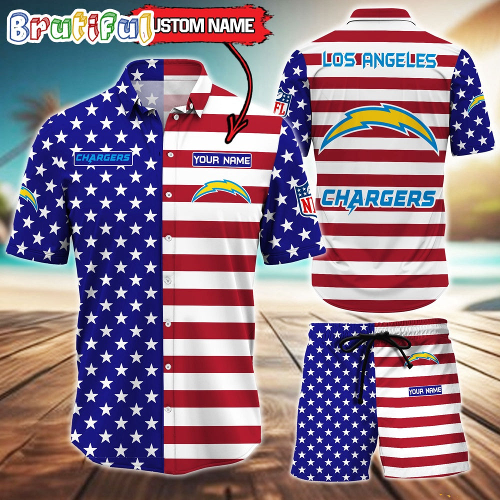 Los Angeles Chargers American Flag Hawaii Shirt