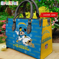 Los Angeles Chargers Mickey Leather Bag Custom Name Women Bag