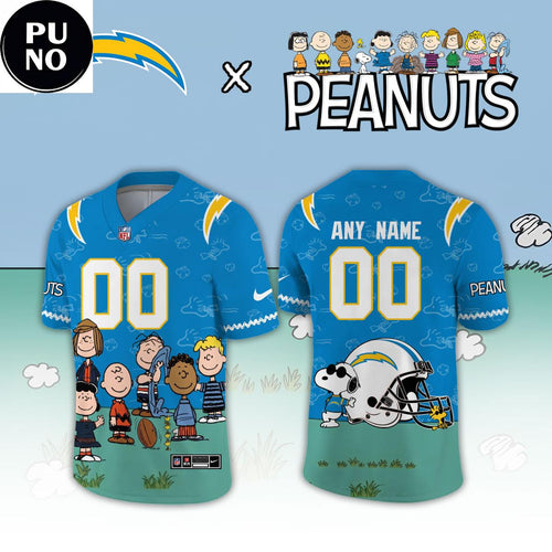 Los Angeles Chargers x Peanuts Night 2026 Personalized Football Jersey