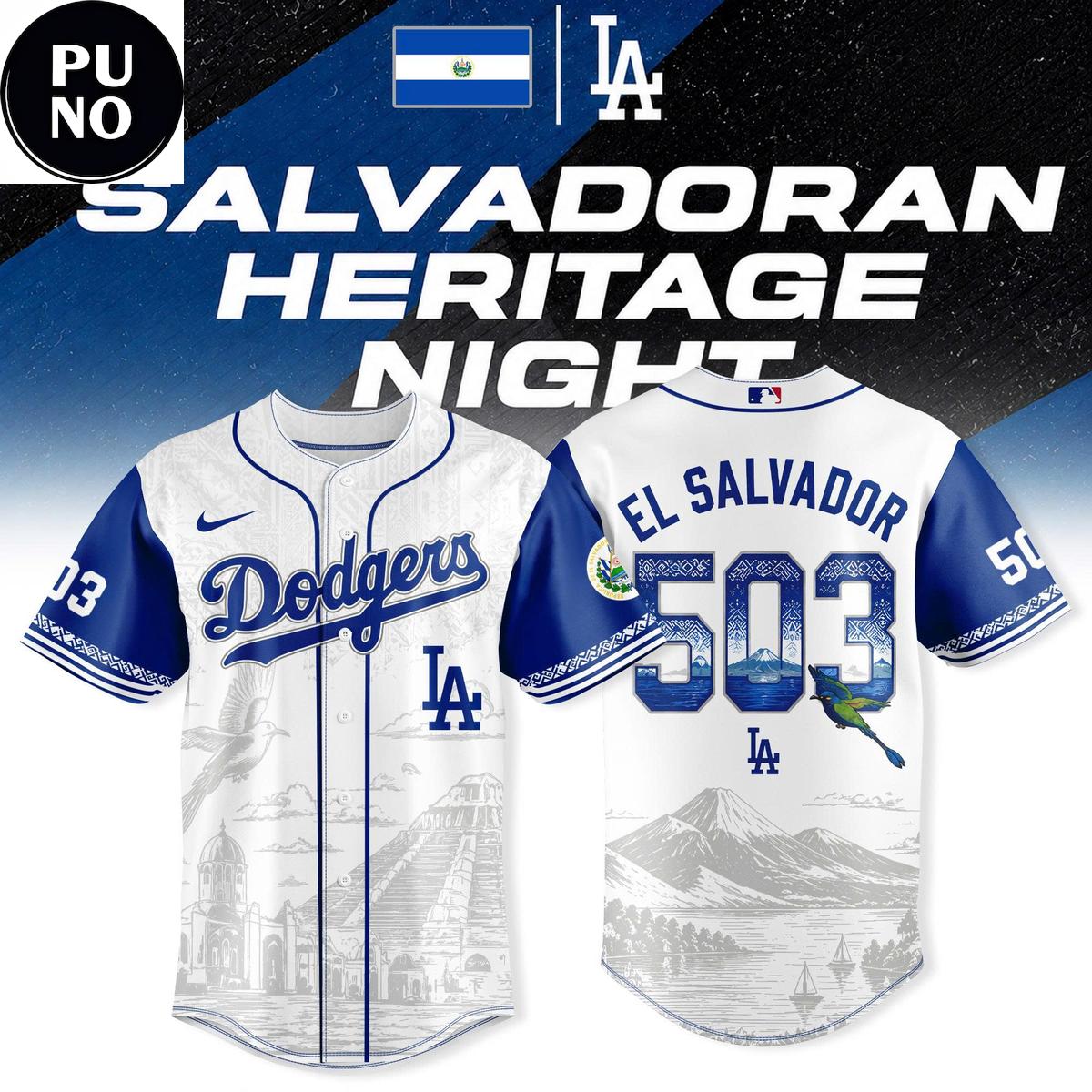 Los Angeles Dodgers 2026 El Salvador 503 Baseball Jersey