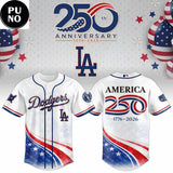 Los Angeles Dodgers America 250 Anniversary 1776-2026 Baseball Jersey