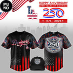 Los Angeles Dodgers Happy Anniversary 250 Years of USA Baseball Jersey