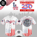 Los Angeles Dodgers Happy Anniversary 250 Years of USA Baseball Jersey