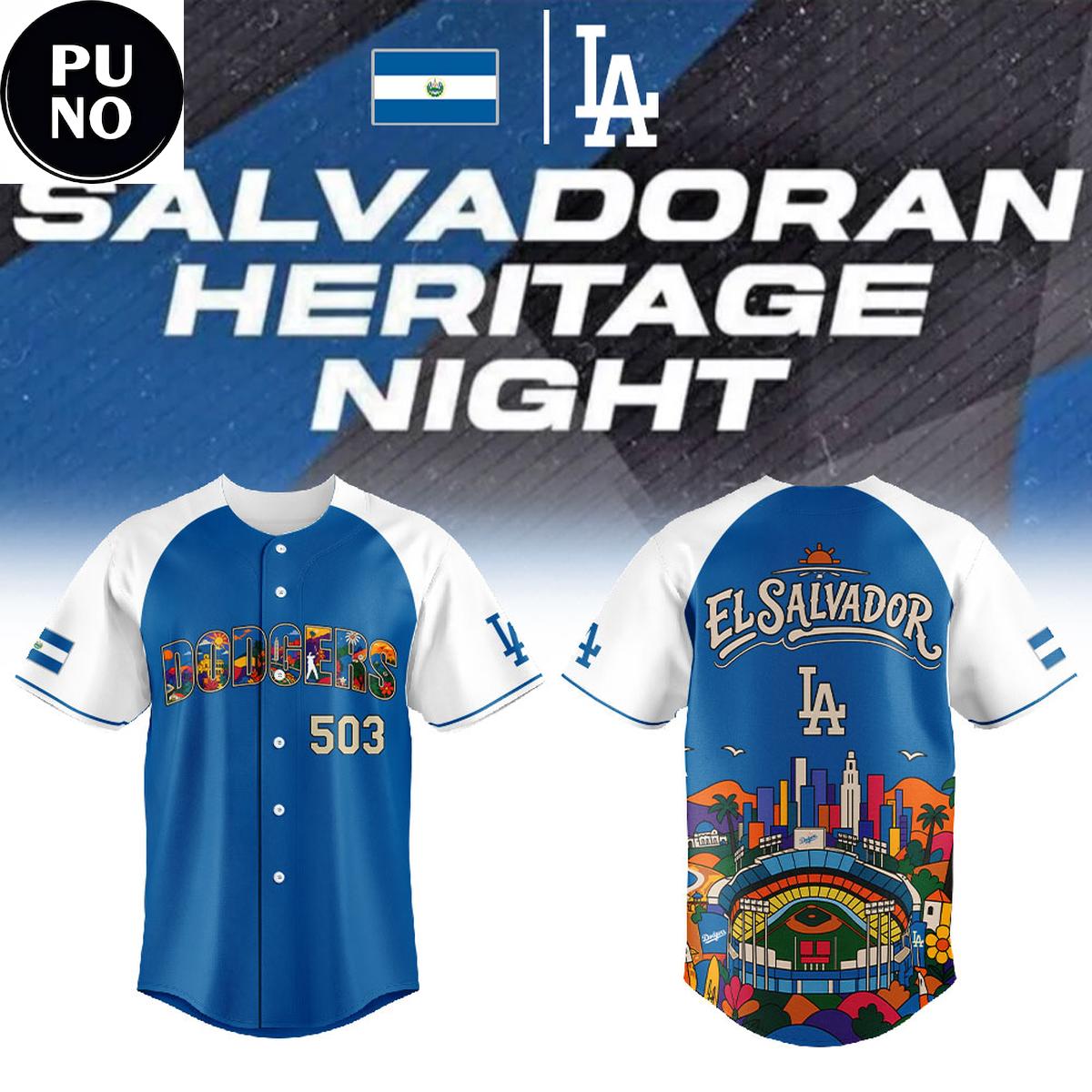 Los Angeles Dodgers Salvadoran Heritage Night 2026 Baseball Jersey